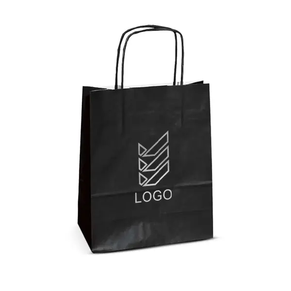    Printed paper bags - flexo printing (1-colour) predefined area on both sides