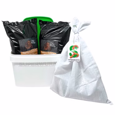 Einsteiger Wurmzucht - Starter-Set mit 0,5 kg Mini-Mix (ca. 750 St.) Riesen-Rotwürmer - Dendrobena