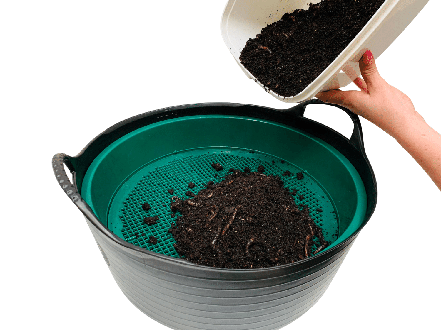 ROMISBABA Erdsieb 2-tlg. - Runde Lochsiebe Für Gartenarbeit 20x20cm