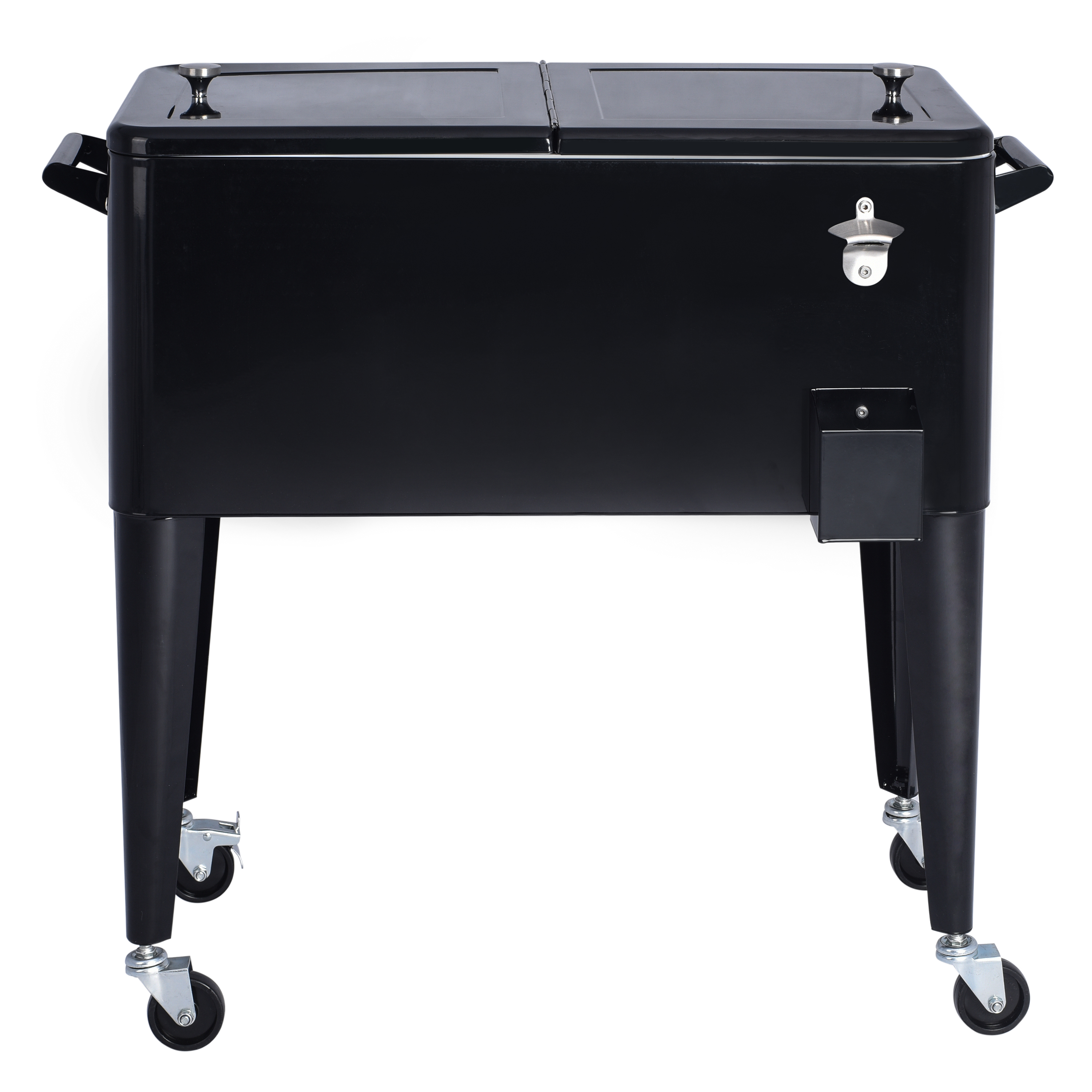 GYMAX 51L Holzkühlwagen - Servierwagen Mit Isolierung Für Garten & Camping