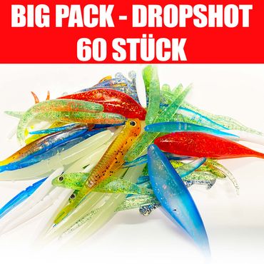 Jackson Profi Drop Shot Köder Set. Big Pack Dropshot Angelset - 60 Stück