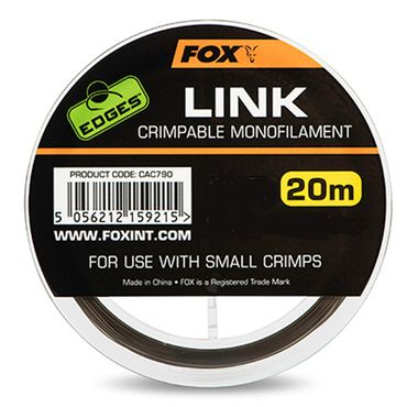 Fox Edges Link Crimpable Monofilament Trans Khaki Mono 0.53mm/25lb 20m Monofile Angelschnur
