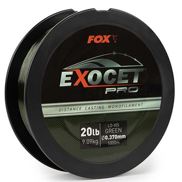 Fox Exocet Pro Monofilament Lo-Vis Green 0.309mm 13lbs / 5.90kgs (1000m) Monofile Angelschnur