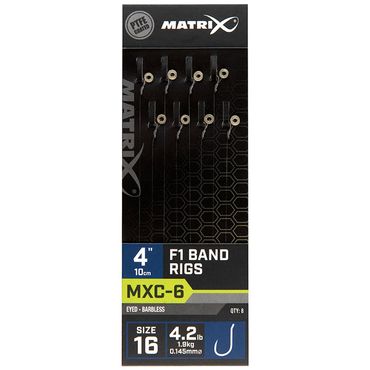 Matrix MXC-6 Barbless 10cm F1 Band Rigs Gebundene Angelhaken