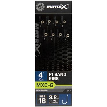 Matrix MXC-6 Barbless 10cm F1 Band Rigs Gebundene Angelhaken