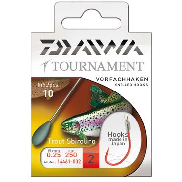 Daiwa Tournament Sbirolinohaken Gr.10 0,18mm gebundene Vorfachhaken