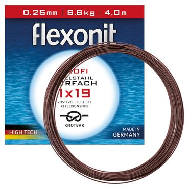 flexonit 1x19 Meterware 0,15mm/2,5kg/4m Stahlvorfach