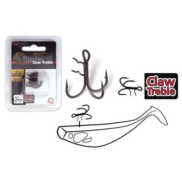 Quantum Claw Treble Hooks mat finish Drillingshaken
