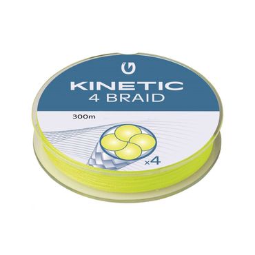 Kinetic 4 Braid 300m 0,16mm/15,6kg Fluo Yellow Geflochtene Angelschnur