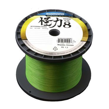 Shimano Kairiki 8 Mantis Green 0.100mm/6.5kg geflochtene Angelschnur Wunschlänge