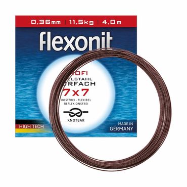 Flexonit 7x7 Stahlvorfach 0,36mm + Quetschhülsen + Zange komplett Angelset