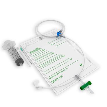 Pleurapunktionsset, 2000 ml, RSV, Bodenablauf, 900 mm, Dreiwegehahn blau, LL pos, Einmalspritze 50 ml, Injektionskanüle 14G