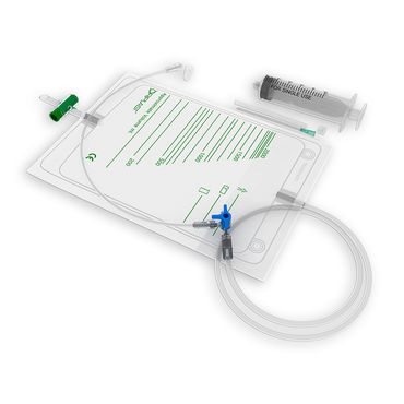 Pleurapunktionsset, 2000 ml, RSV, Bodenablauf, 900 mm, Dreiwegehahn blau, LL pos, Einmalspritze 50 ml, Injektionskanüle 14G