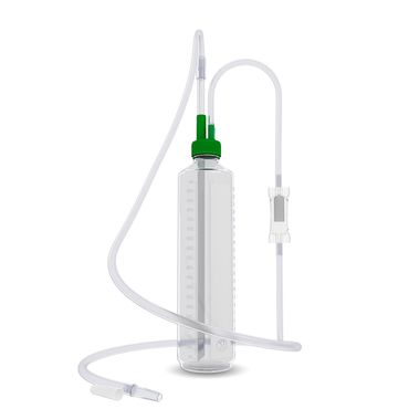 THORAFLEX, Drainagesystem; Schraubaufsatz mit 1 Flasche, 1000 ml, Patientenschlauch mit Stufenkonnektor, Vakuumschlauch, HEIMLICH-Ventil, markiertes Steigrohr;