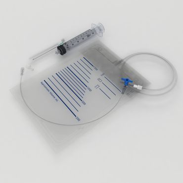 Pleurapunktionsset, 1500 ml, RSV, 900 mm, Dreiwegehahn blau, LL pos, Einmalspritze 50 ml, Injektionskanüle 14G