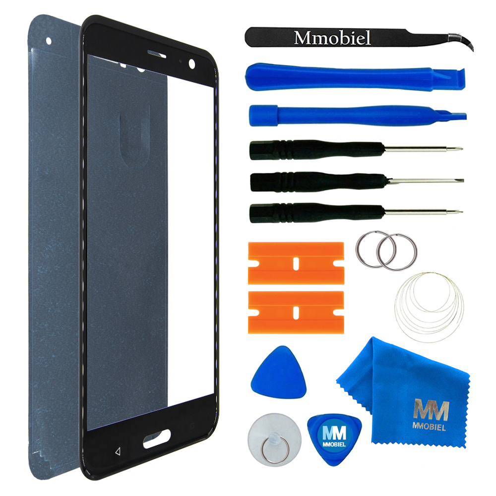 Front Glas Reparatur Set für HTC U11/U11 Dual (SCHWARZ