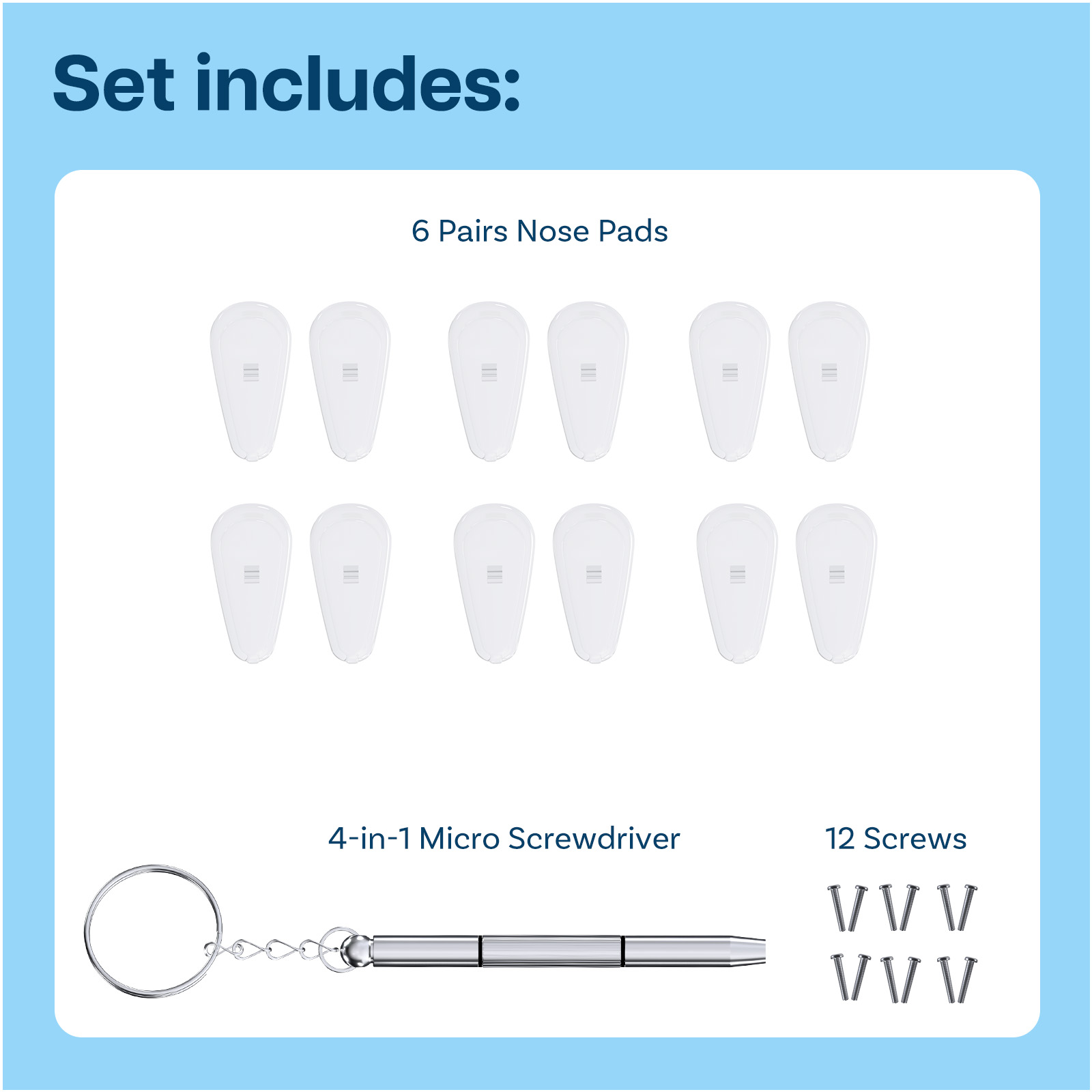 6 pares de almohadillas nasales universales de 15 mm almohadilla nasal antideslizante atornillable - Imagen 2 de 7