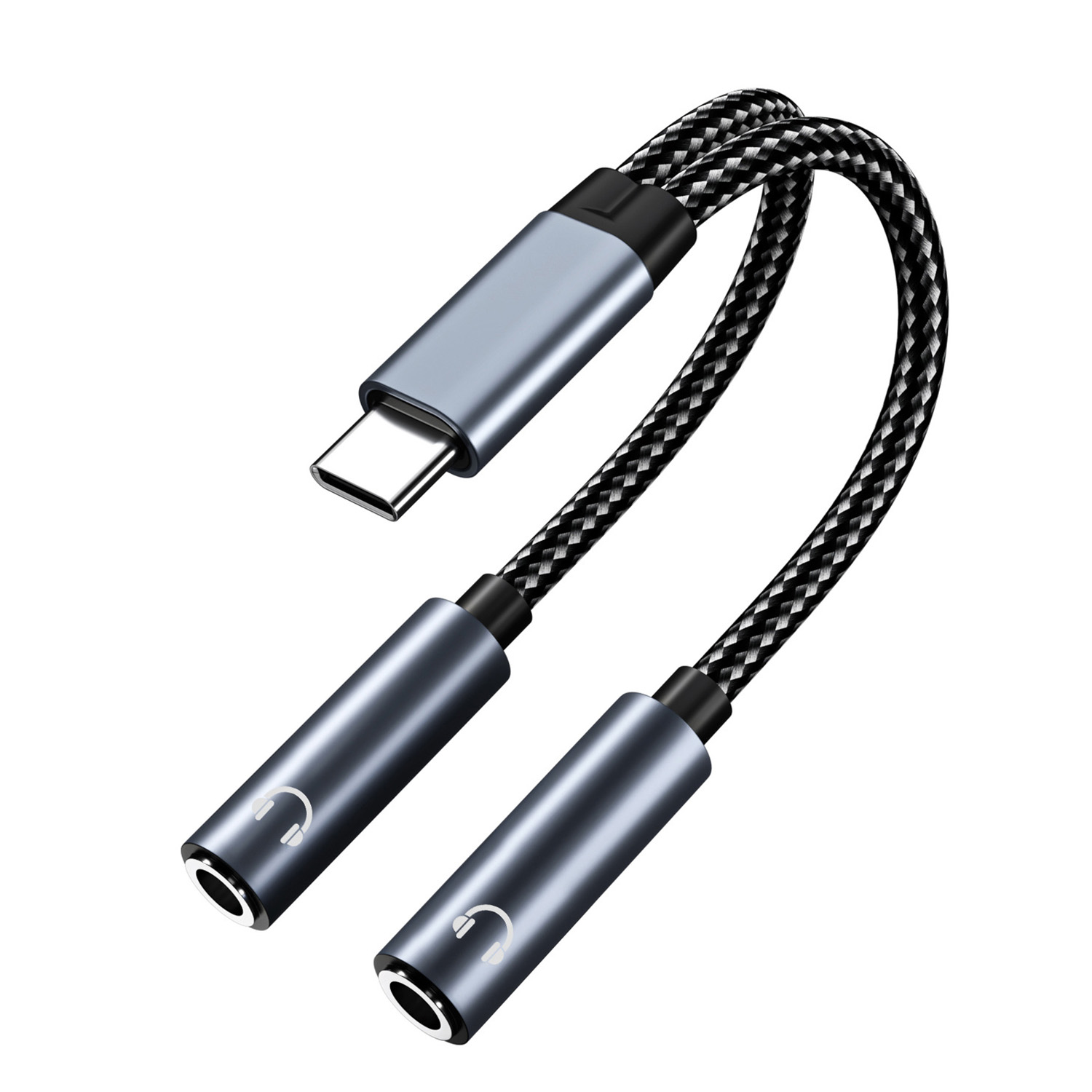 USB-C to Dual Headphone Splitter – 32 Bit Type-C to Dual Adapter