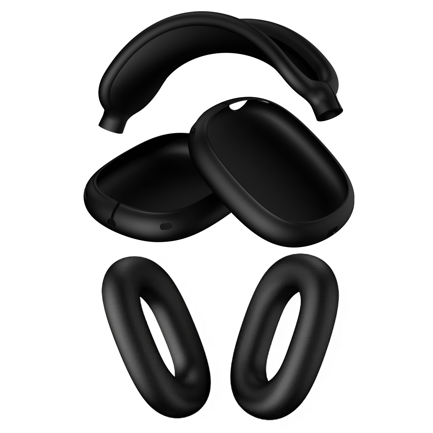 Silicone Case Cover for AirPods Max - Silicone  Pad Case Cover Protector - Black - Picture 2 of 6
