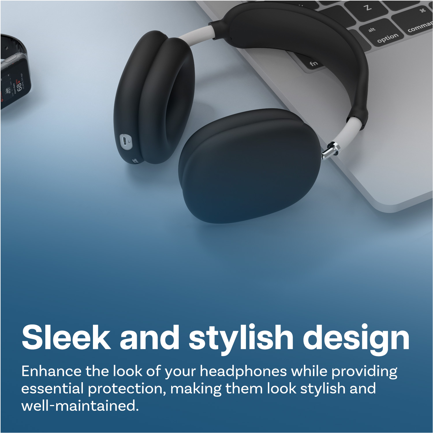Silicone Case Cover for AirPods Max - Silicone  Pad Case Cover Protector - Black - Picture 6 of 6
