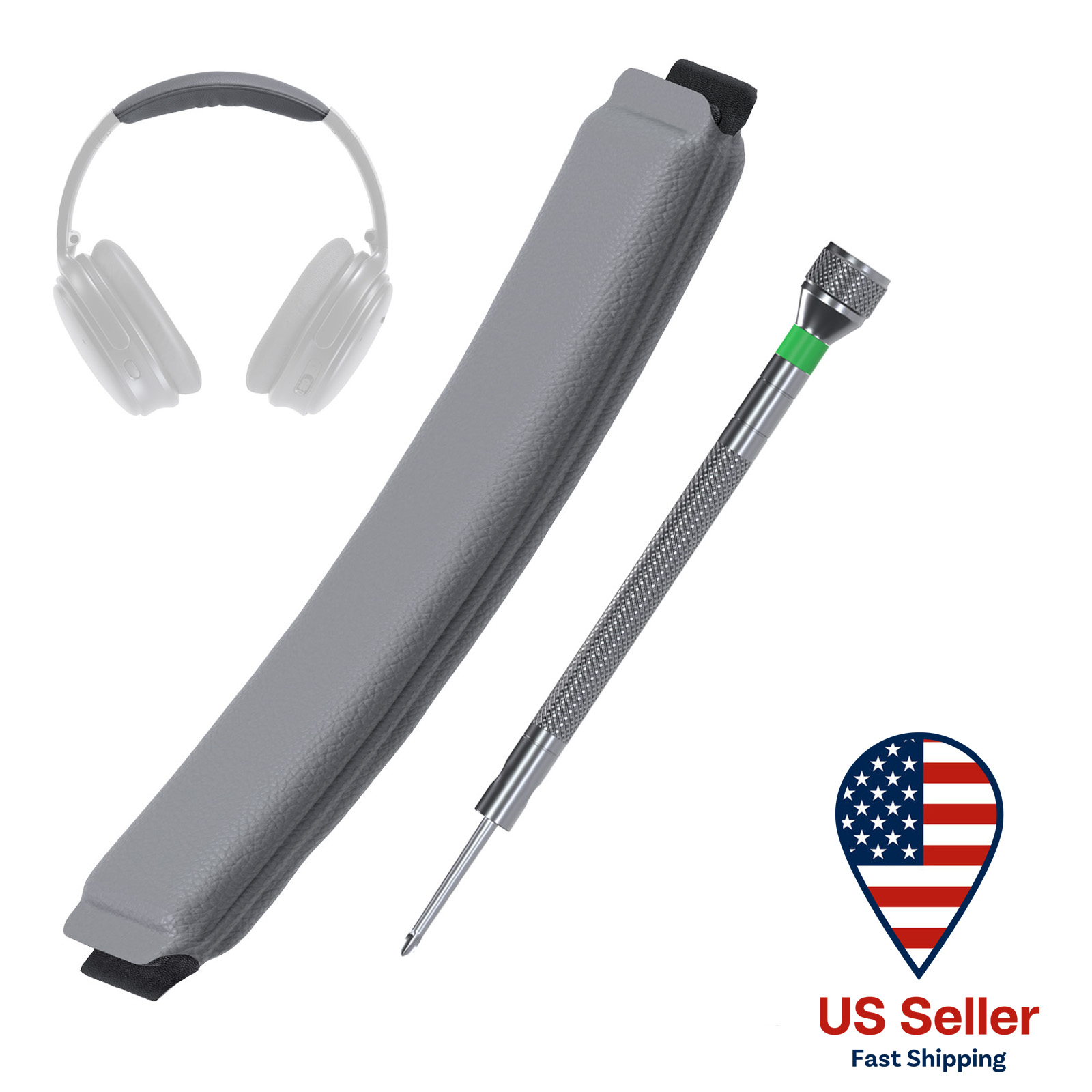 Replacement Headband for Bose QC35/QC35 II - PU Leather Grey