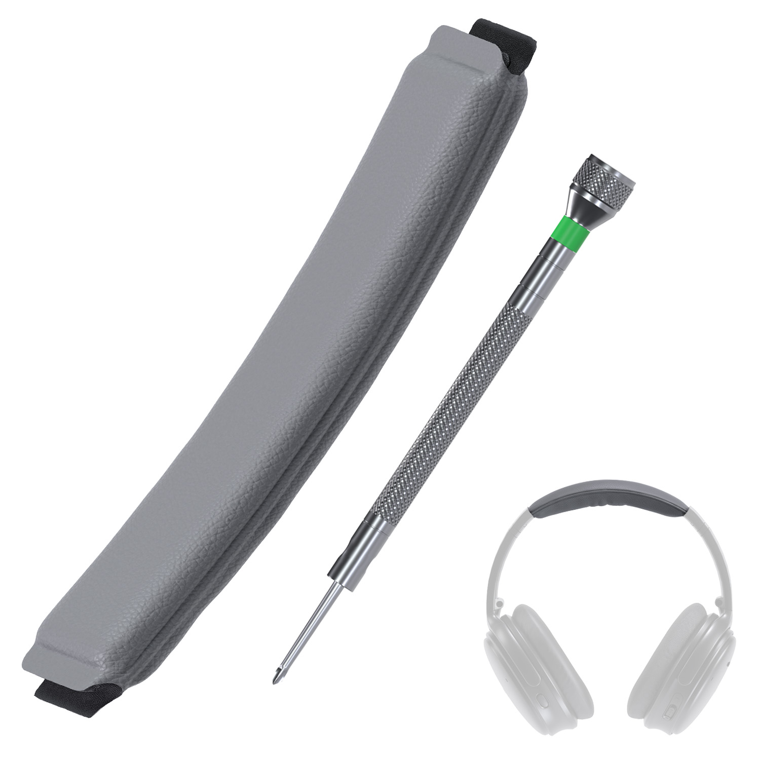 Replacement Headband for Bose QC35/QC35 II - PU Leather Grey