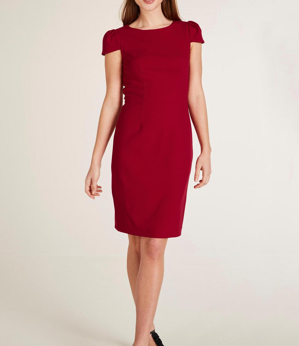 Ashley Brooke Damen Designer-Etuikleid, rot | eBay