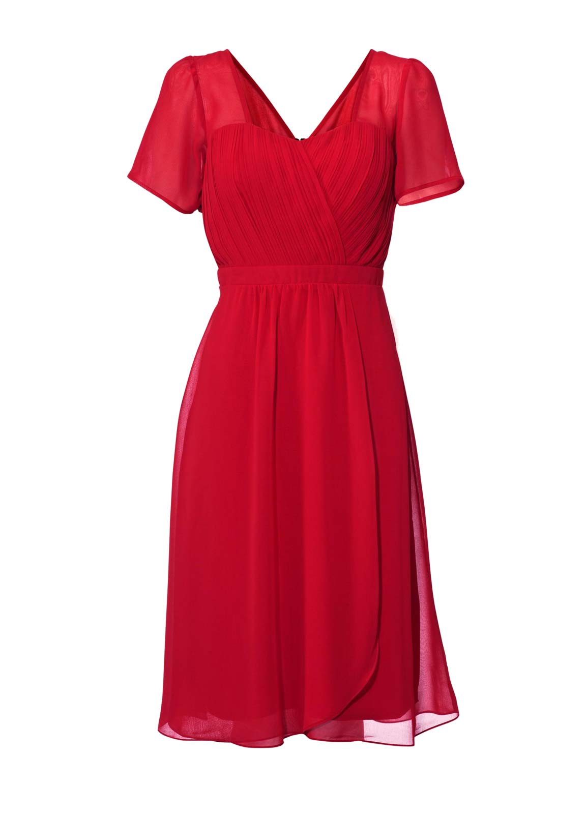 Ashley Brooke Damen Designer-Chiffonkleid, rot | eBay