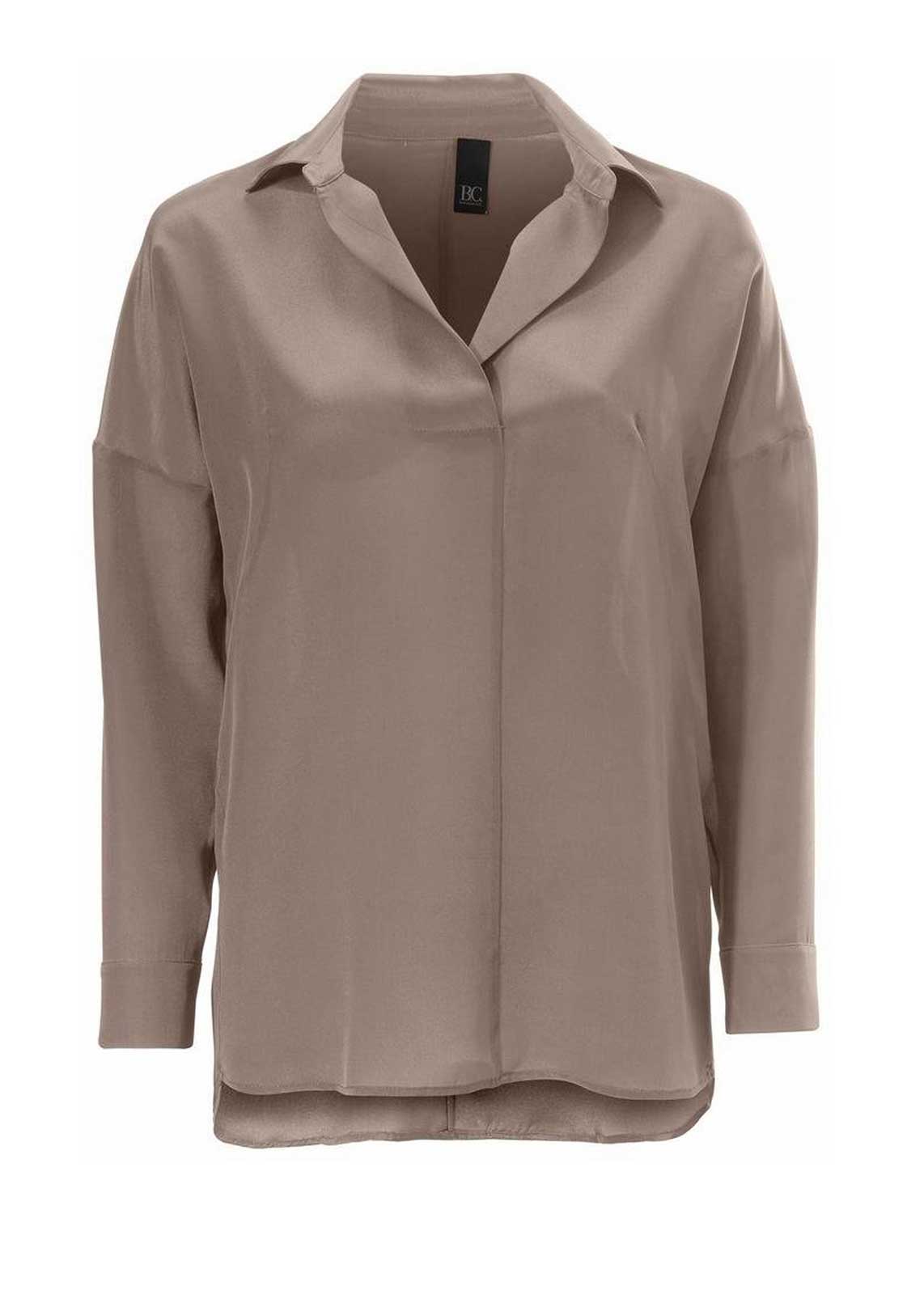 Heine Damen Seidenbluse Taupe Styledorado