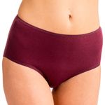 Damen high-waist hochgeschlossene Slip Hüftslip bordeaux