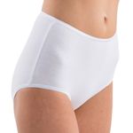 Damen high-waist hochgeschlossene Slip Hüftslip weiß