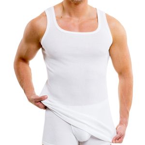 HERMKO 16050 Zakelijk onderhemd met V-hals voor heren, 2 stuks, crème, 4XL