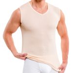 Herren Business Muskelshirt mit V-Ausschnitt creme