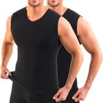 Herren Business Muskelshirt mit V-Ausschnitt schwarz 2er Pack