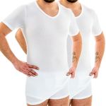 Extralanges Herren kurzarm Shirt weiß 2er