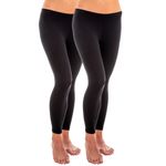 Damen weiche Leggins schwarz 2er Pack