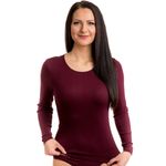 Damen langarm Funktionsunterhemd bordeaux