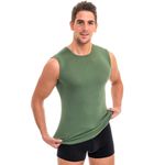 Herren Muskelshirt Rundhals-Ausschnitt tanne