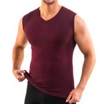 Herren Muskelshirt V-Neck bordeaux