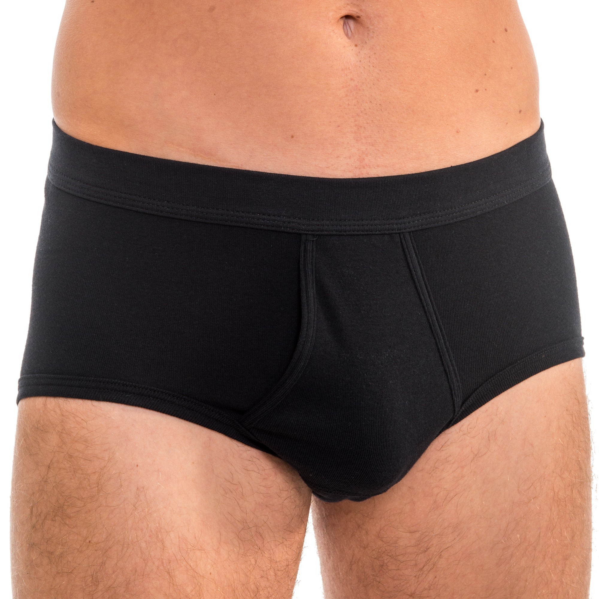 HERMKO 3240 4er Pack Herren Slip mit Eingriff mit Weichbund aus 