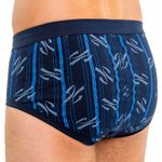 Herren Slip marine bedruckt mit Eingriff hinten