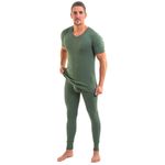 Herren Lange Unterhosen mit Eingriff olive 3er Pack