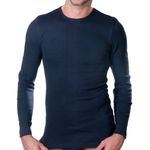 Herren langarm Shirt Rundhals marine