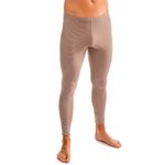 Herren Thermo-Unterhose ohne Eingriff in Ringeloptik Beige vorne