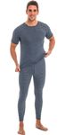 Herren Thermo-Unterhose ohne Eingriff in Ringeloptik marine Set