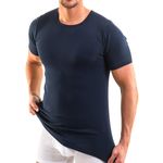 Herren kurzarm Shirt Rundhals marine