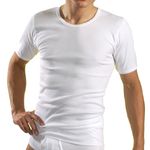 Herren kurzarm Shirt Rundhals weiß