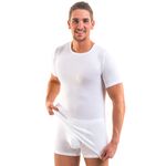 Herren kurzarm Shirt Rundhals weiß