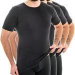 Herren extralanges kurzarm Shirt Rundhals schwarz 3er Pack