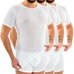 Herren extralanges kurzarm Shirt Rundhals weiß 3er Pack